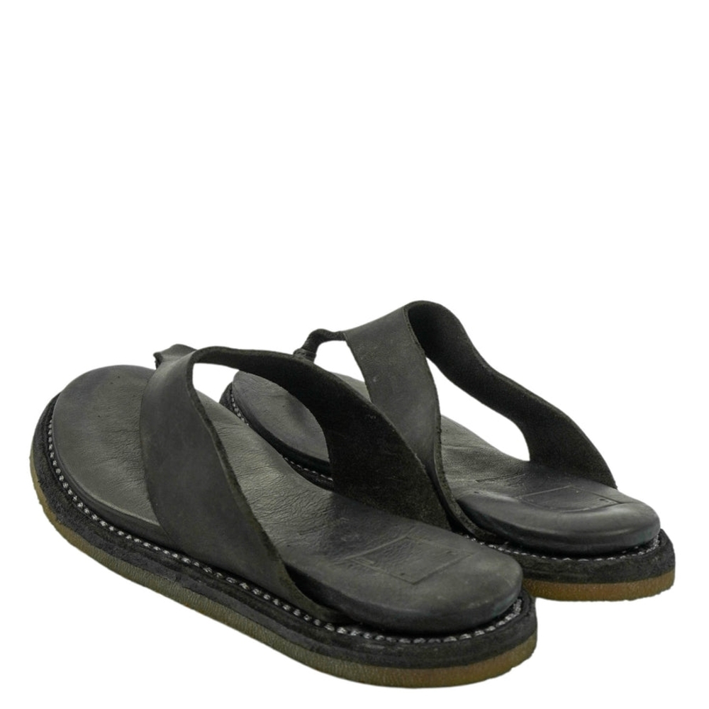 Guidi Dark Leather Flip-Flops - Picture 5 of 9